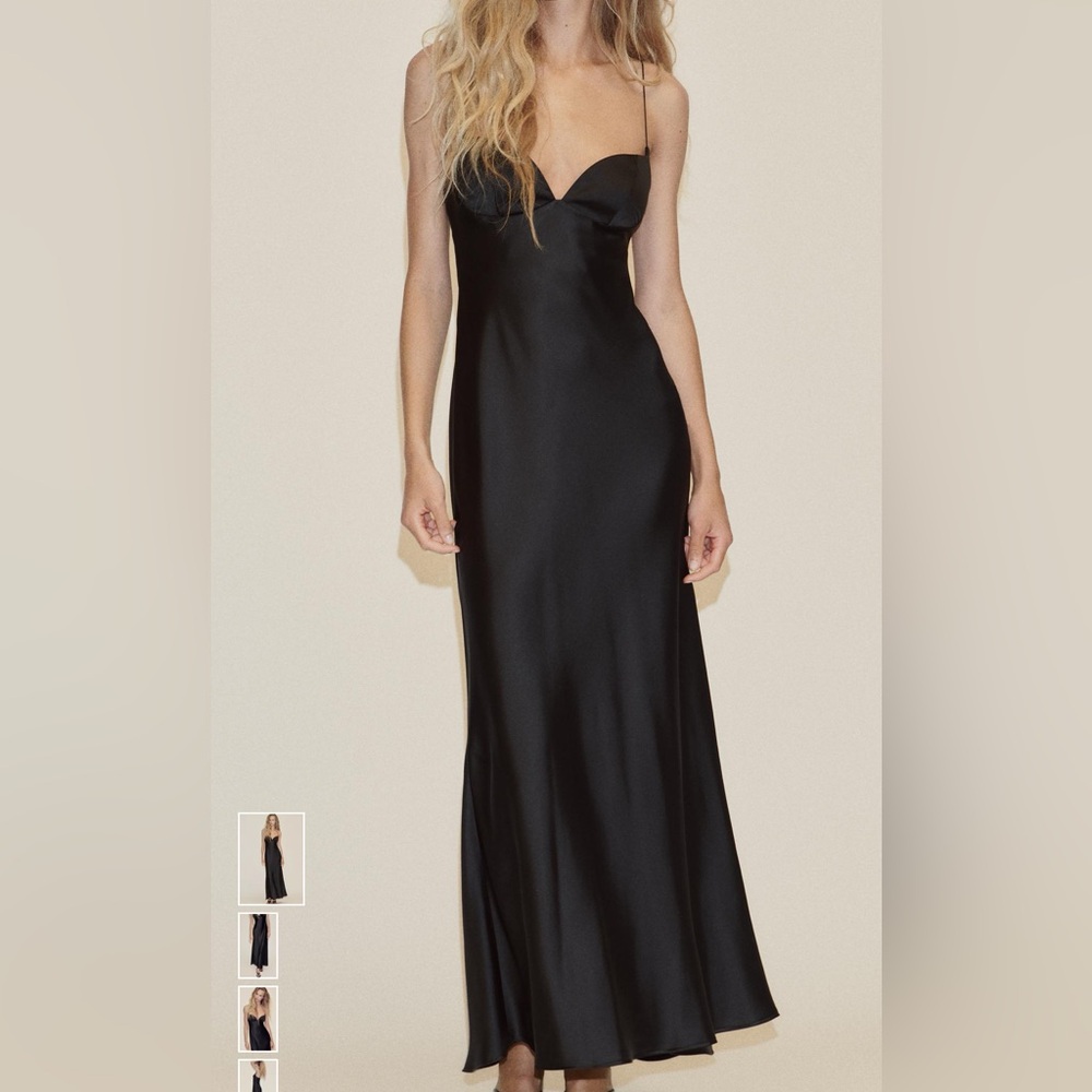 Zara Satin Long Dress